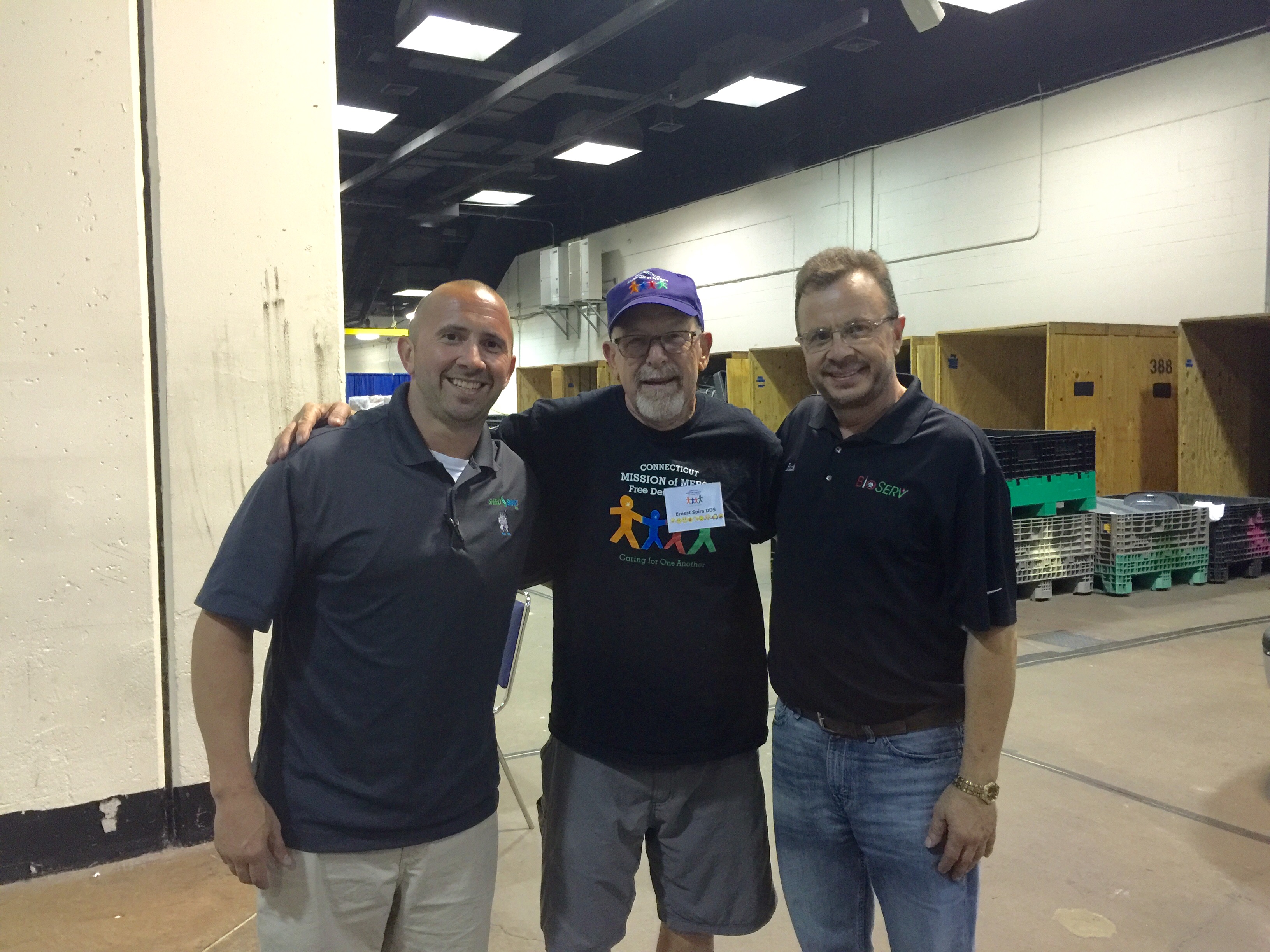 (Pictured above is Dr. Ernest Spira, DDS along with the Bioserv team. Dr Spira is the head organizer for the Connecticut Mission of Mercy, as well as one their most honored volunteers)