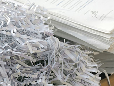 Shredding: A pile of shredded papers